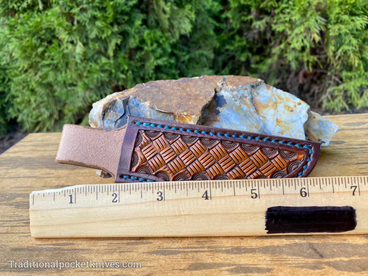 Sage Grouse Leather: Leather Knife Belt Sheath GEC H20 Righthand- #13