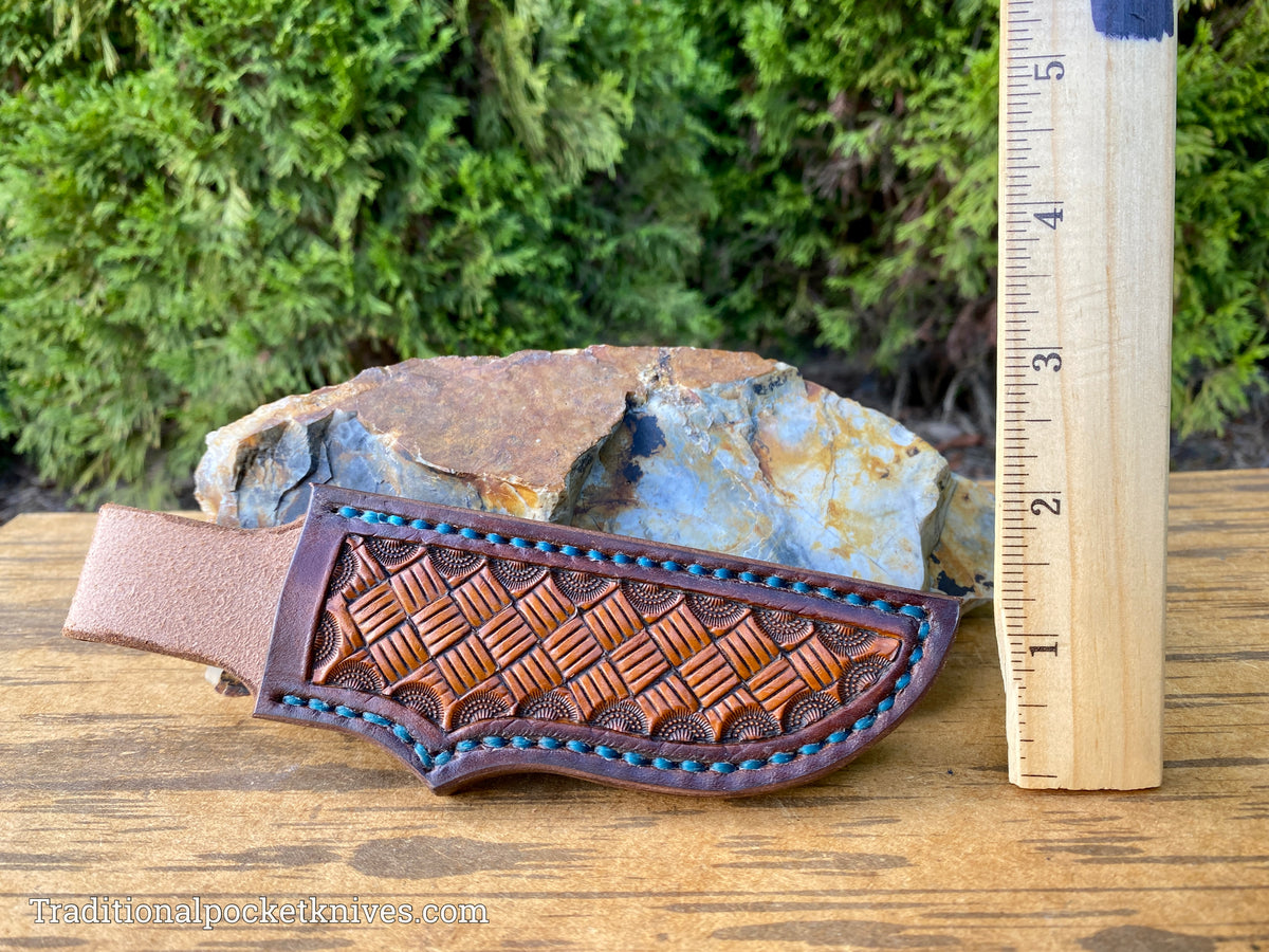 Sage Grouse Leather: Leather Knife Belt Sheath GEC H20 Righthand- #13