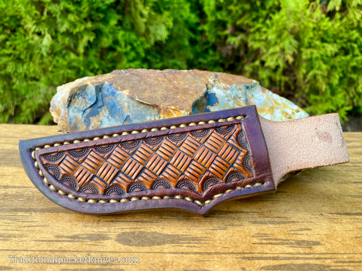 Sage Grouse Leather: Leather Knife Belt Sheath GEC H20 Lefthand- #14