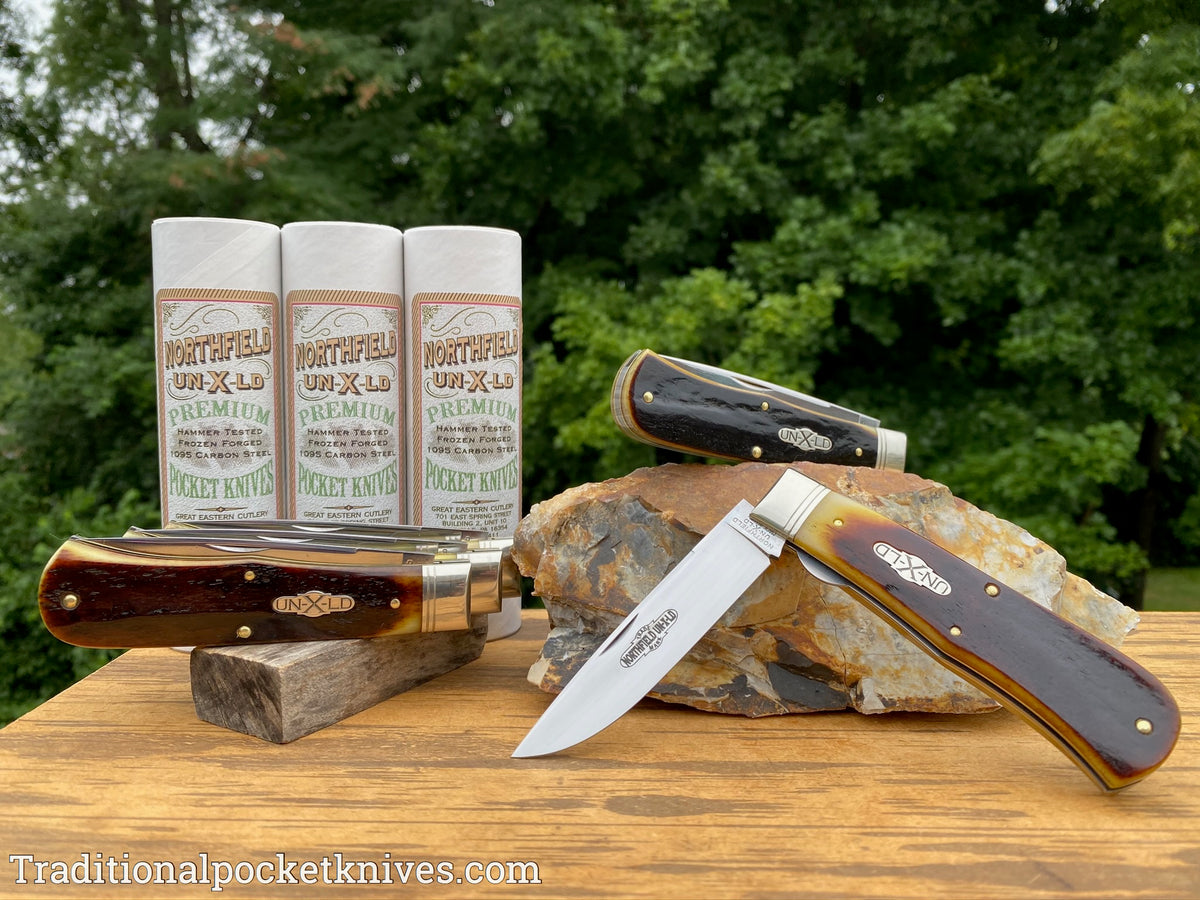 Great Eastern Cutlery #235120L Northfield UN-X-LD Pioneer Trapper LL Antique Autumn Natural Bone