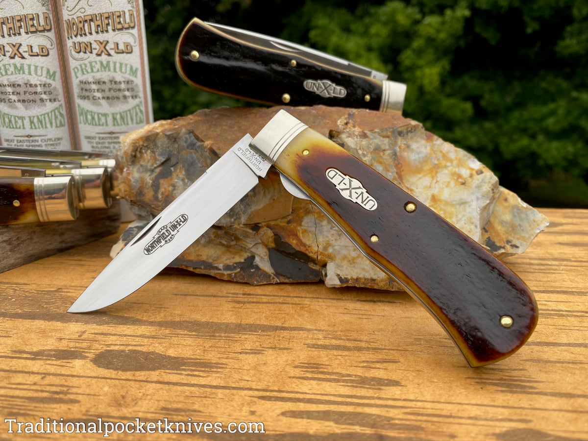 Great Eastern Cutlery #235120L Northfield UN-X-LD Pioneer Trapper LL Antique Autumn Natural Bone
