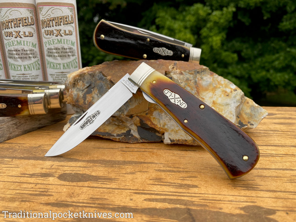 Great Eastern Cutlery #235120L Northfield UN-X-LD Pioneer Trapper LL Antique Autumn Natural Bone