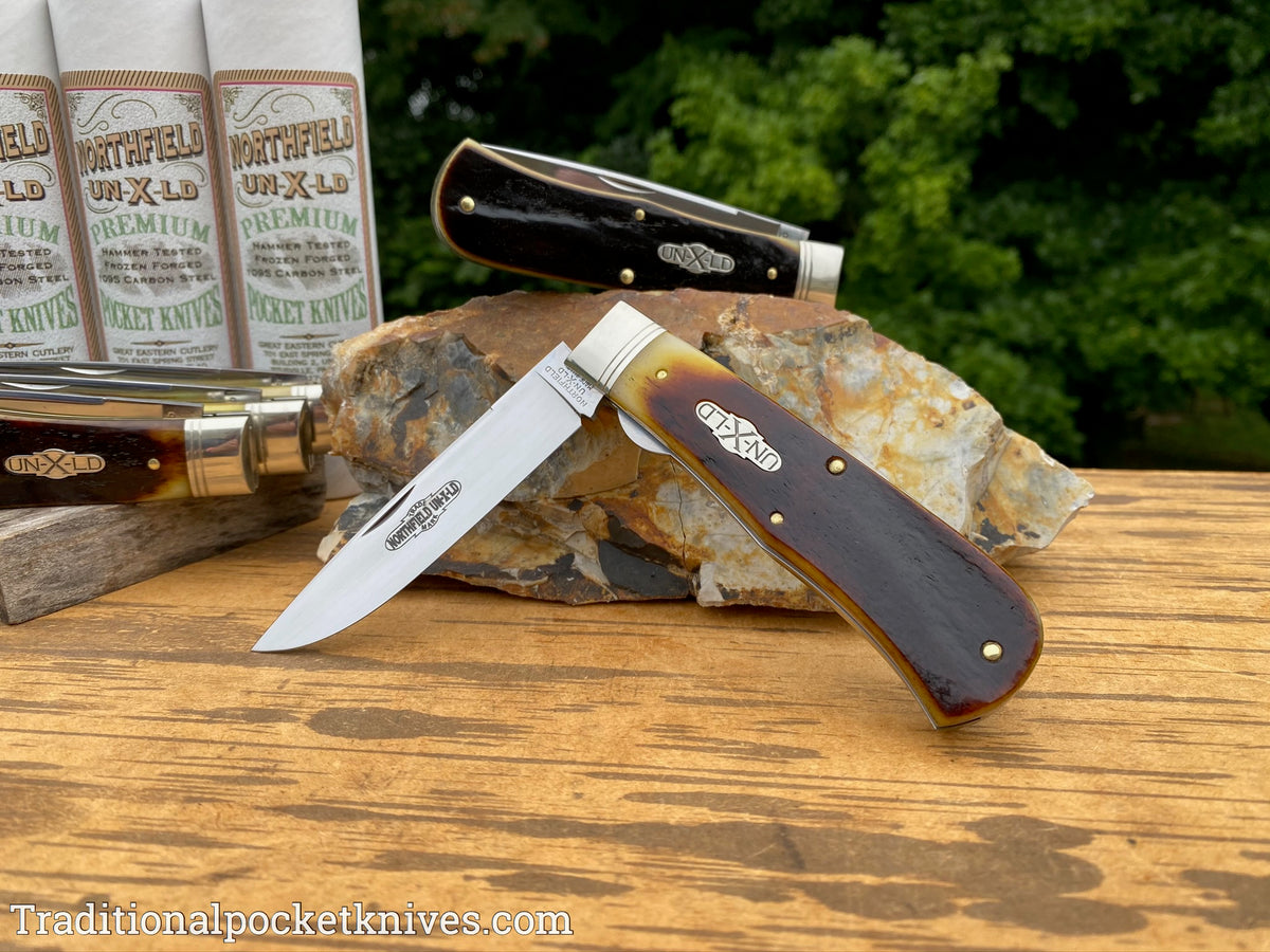 Great Eastern Cutlery #235120L Northfield UN-X-LD Pioneer Trapper LL Antique Autumn Natural Bone