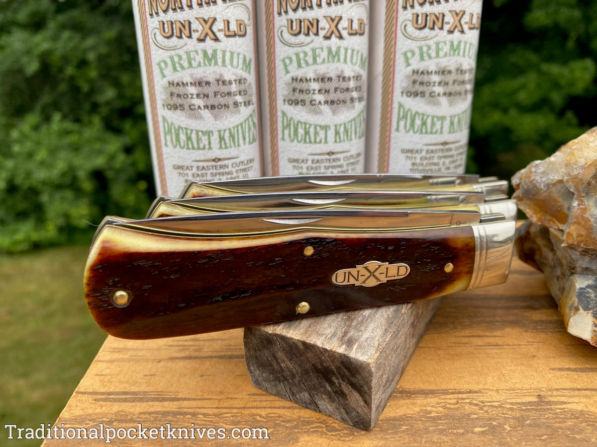 Great Eastern Cutlery #235120L Northfield UN-X-LD Pioneer Trapper LL Antique Autumn Natural Bone