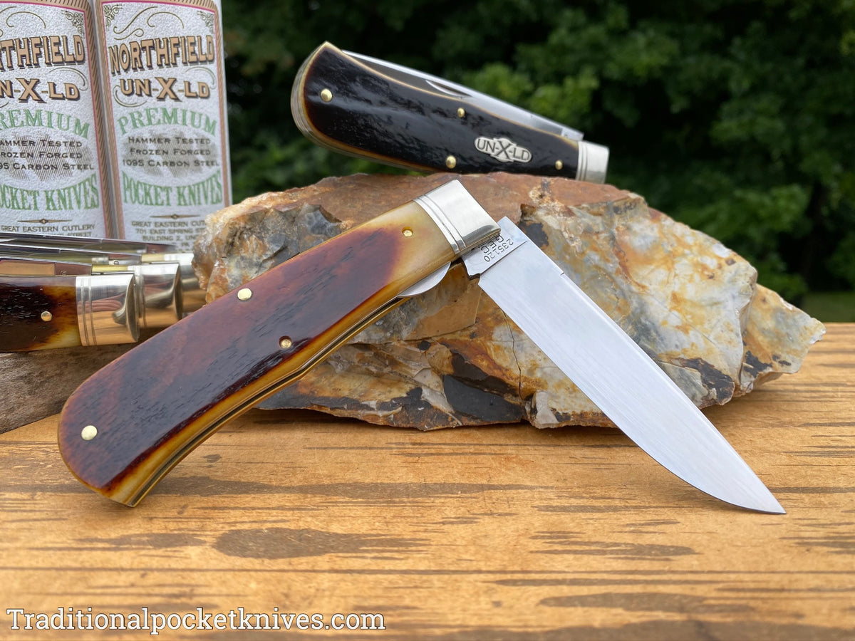 Great Eastern Cutlery #235120L Northfield UN-X-LD Pioneer Trapper LL Antique Autumn Natural Bone