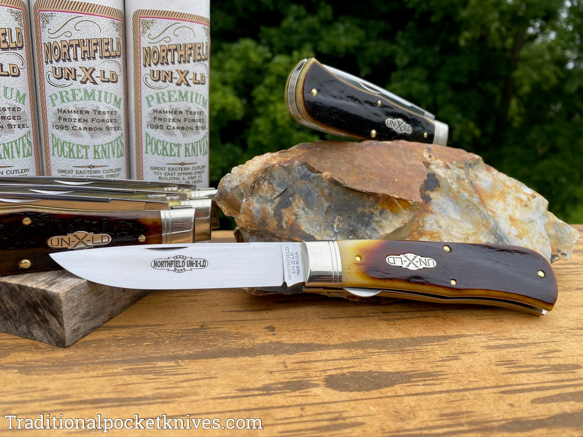 Great Eastern Cutlery #235120L Northfield UN-X-LD Pioneer Trapper LL Antique Autumn Natural Bone