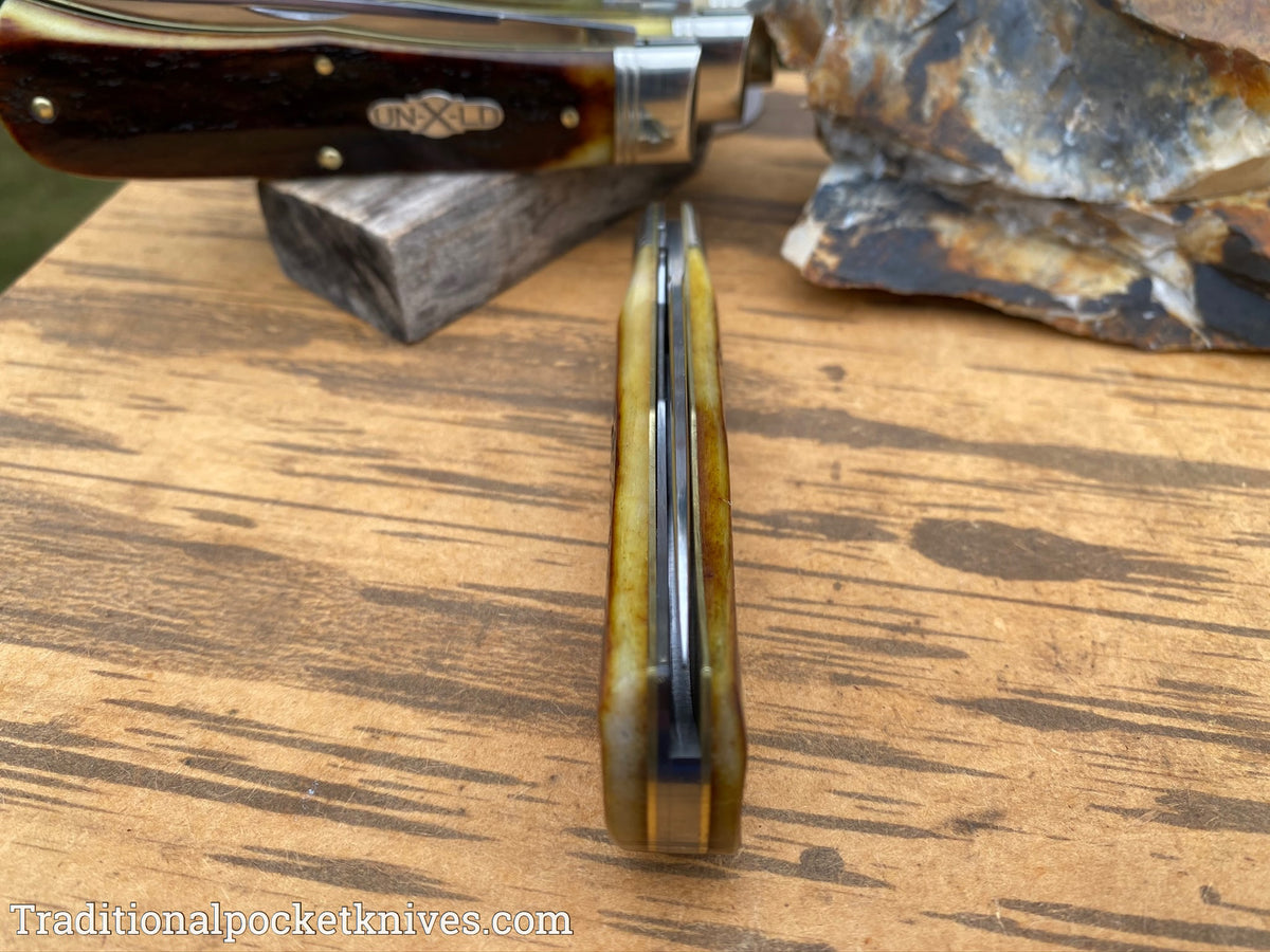 Great Eastern Cutlery #235120L Northfield UN-X-LD Pioneer Trapper LL Antique Autumn Natural Bone