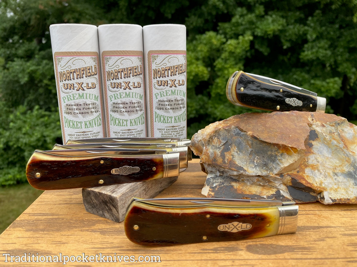 Great Eastern Cutlery #235120L Northfield UN-X-LD Pioneer Trapper LL Antique Autumn Natural Bone