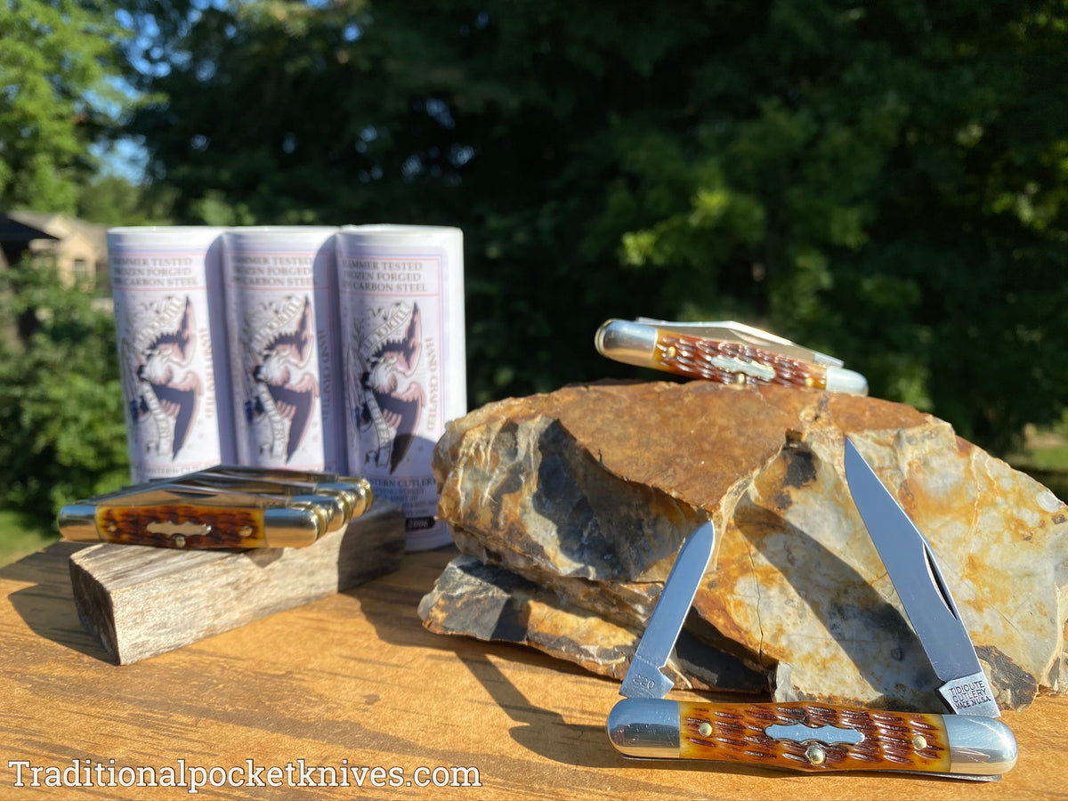 Great Eastern Cutlery #331220 Tidioute Cutlery Conductor Antique Autumn Jigged Bone