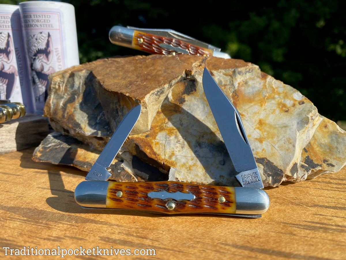 Great Eastern Cutlery #331220 Tidioute Cutlery Conductor Antique Autumn Jigged Bone