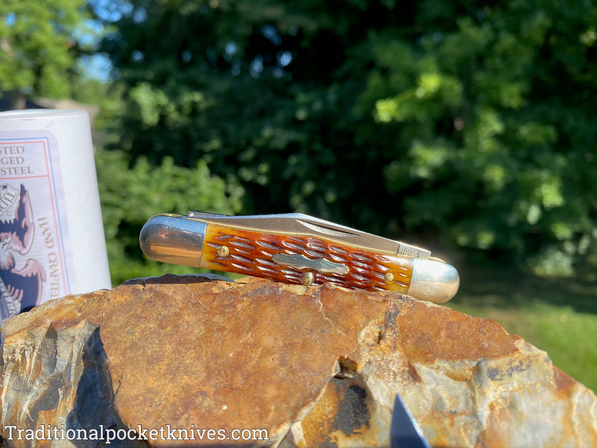 Great Eastern Cutlery #331220 Tidioute Cutlery Conductor Antique Autumn Jigged Bone