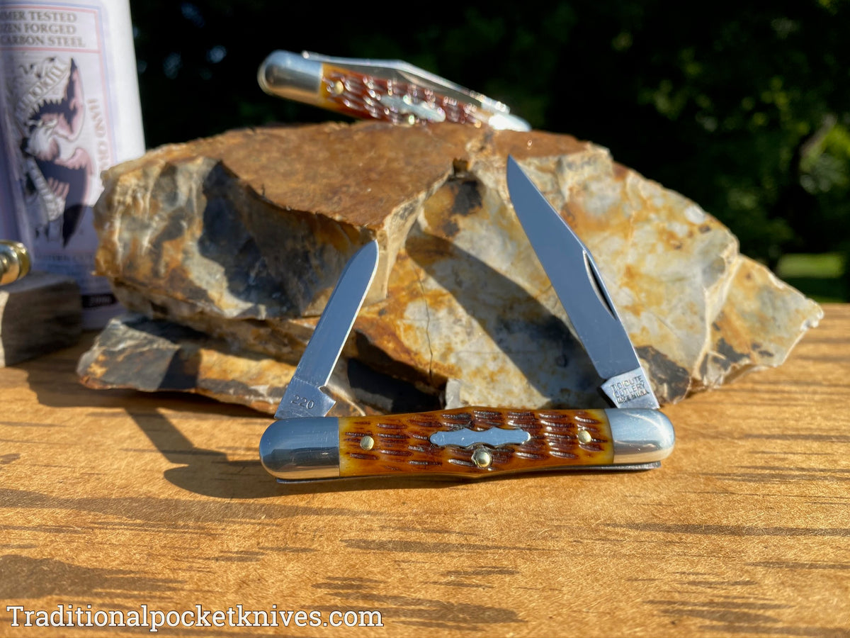 Great Eastern Cutlery #331220 Tidioute Cutlery Conductor Antique Autumn Jigged Bone