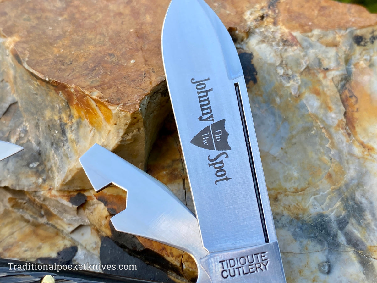 Great Eastern Cutlery #352322 Tidioute Cutlery &quot;Johnny On The Spot&quot; Camp&amp;Tool Knife Black Texdel w/ Free Leather Slip