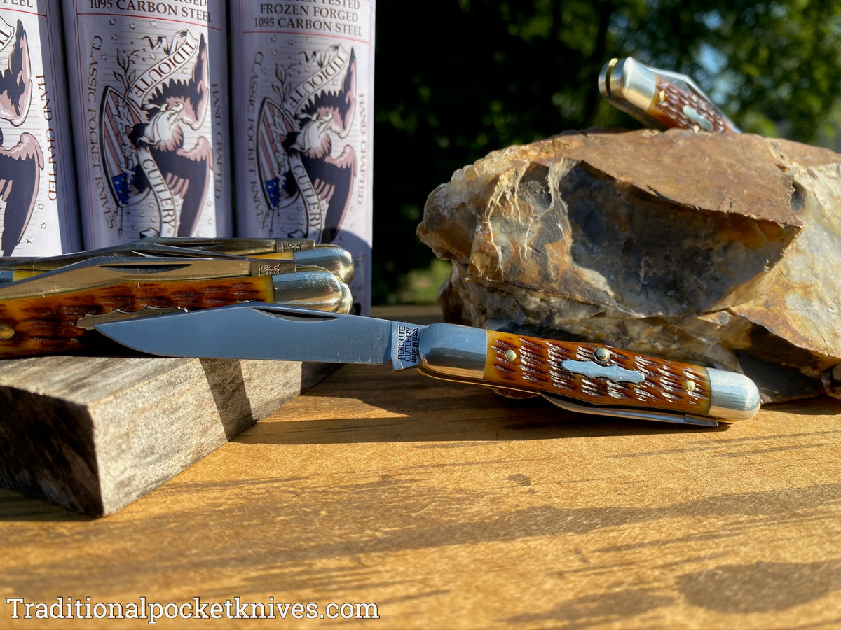 Great Eastern Cutlery #331220 Tidioute Cutlery Conductor Antique Autumn Jigged Bone