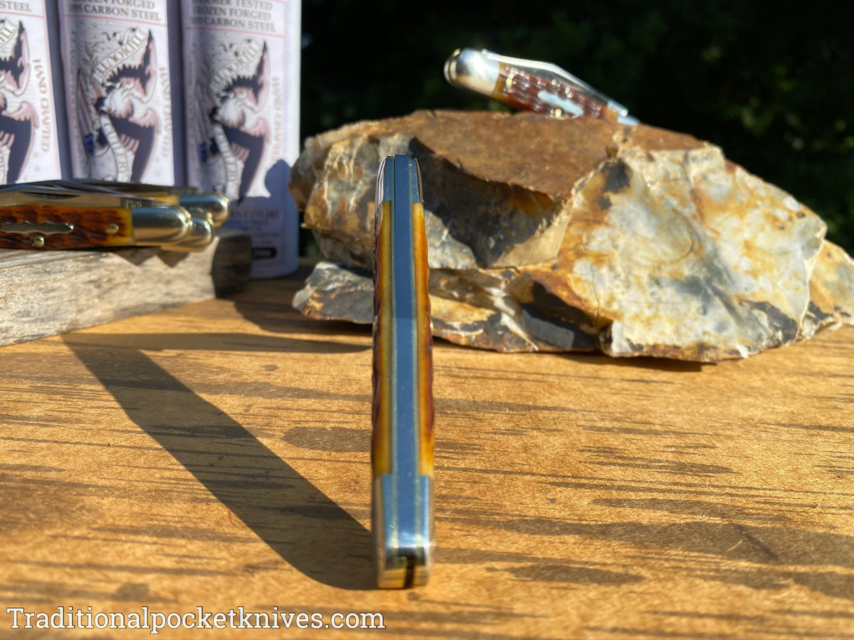 Great Eastern Cutlery #331220 Tidioute Cutlery Conductor Antique Autumn Jigged Bone