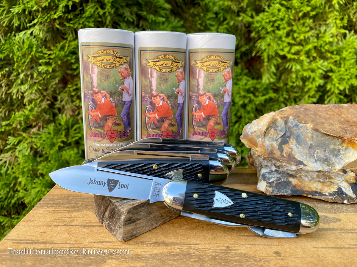 Great Eastern Cutlery #352322 Tidioute Cutlery &quot;Johnny On The Spot&quot; Camp&amp;Tool Knife Black Texdel w/ Free Leather Slip