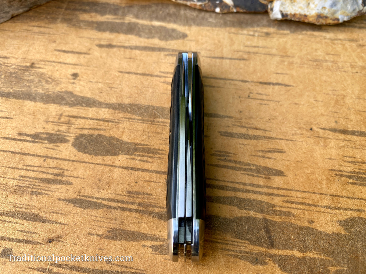 Great Eastern Cutlery #352322 Tidioute Cutlery &quot;Johnny On The Spot&quot; Camp&amp;Tool Knife Black Texdel w/ Free Leather Slip