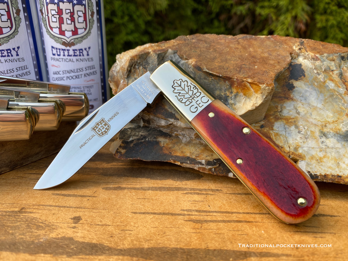 Great Eastern Cutlery #861121 Two Acorn Barlow Rust Orange Natural Bone