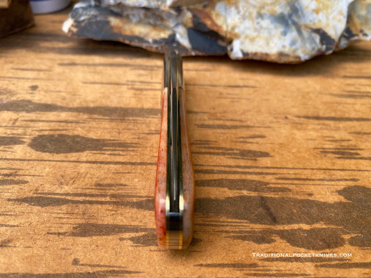 Great Eastern Cutlery #861121 Two Acorn Barlow Rust Orange Natural Bone