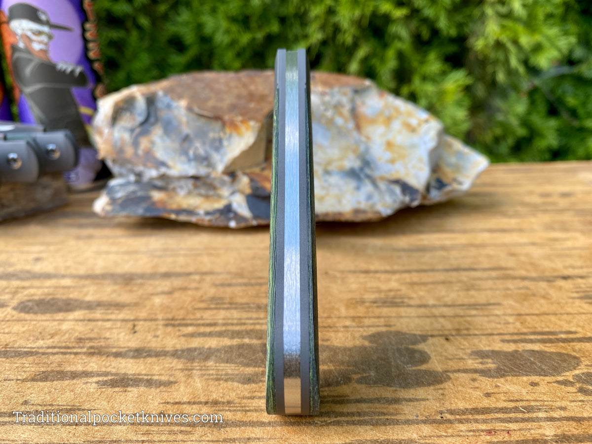 Jack Wolf Knives Benny&#39;s Clip CamoCarbon Toxic Green