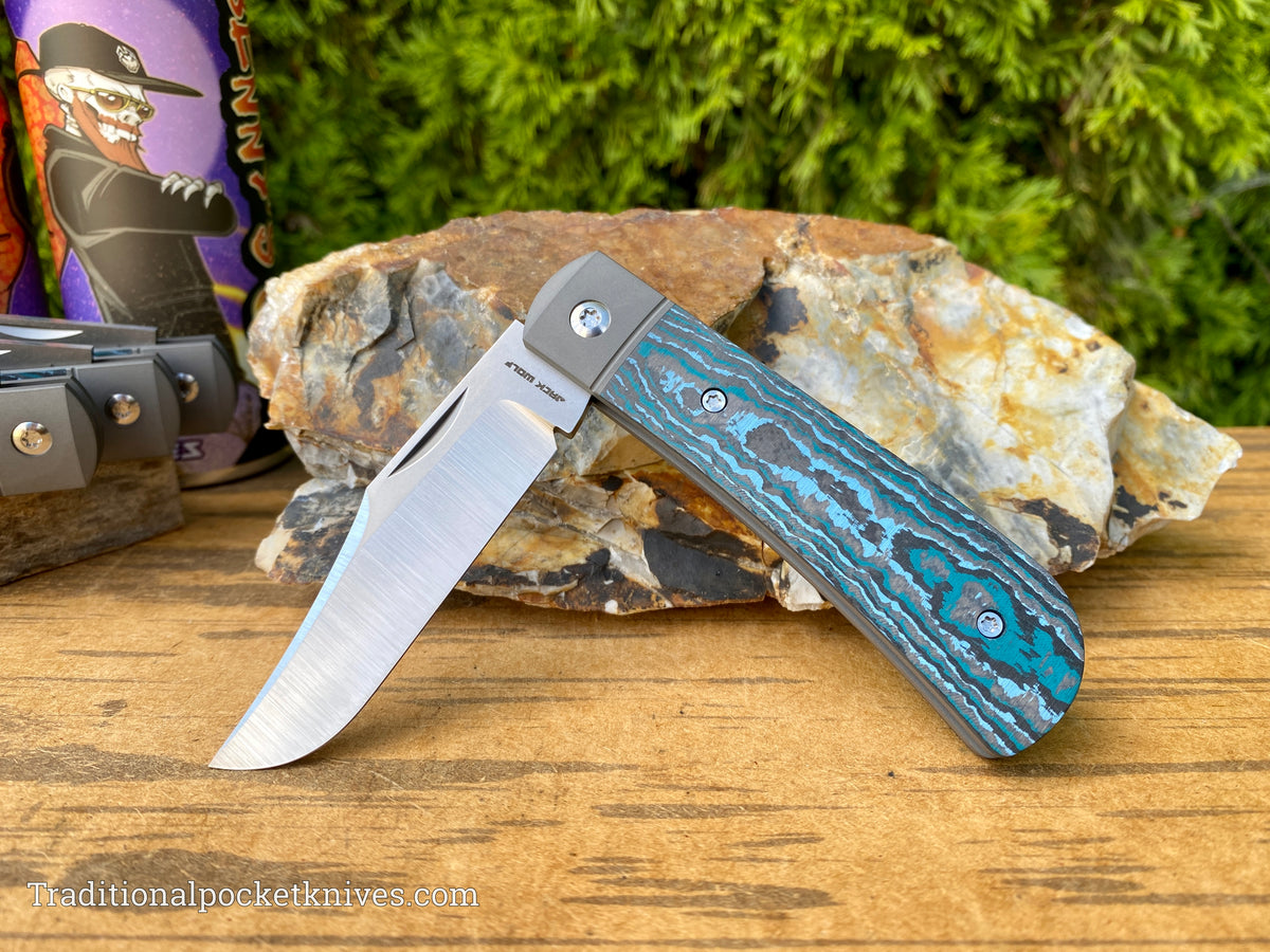 Jack Wolf Knives Benny&#39;s Clip Fat Carbon Arctic Storm