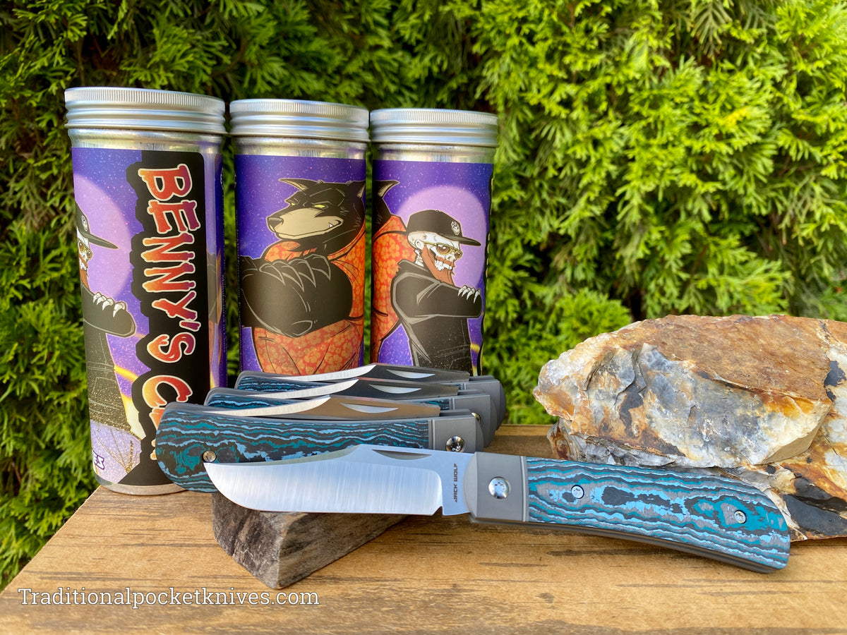 Jack Wolf Knives Benny&#39;s Clip Fat Carbon Arctic Storm