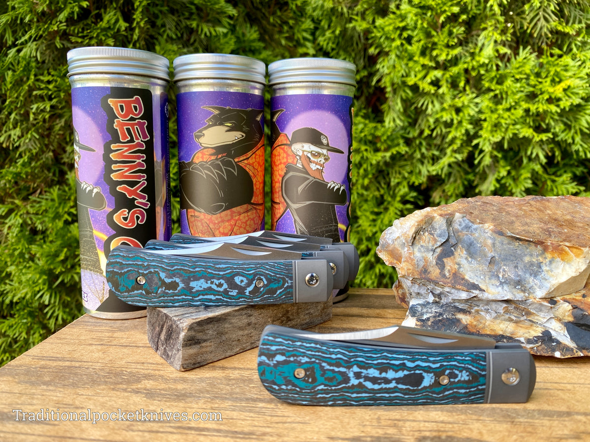 Jack Wolf Knives Benny&#39;s Clip Fat Carbon Arctic Storm