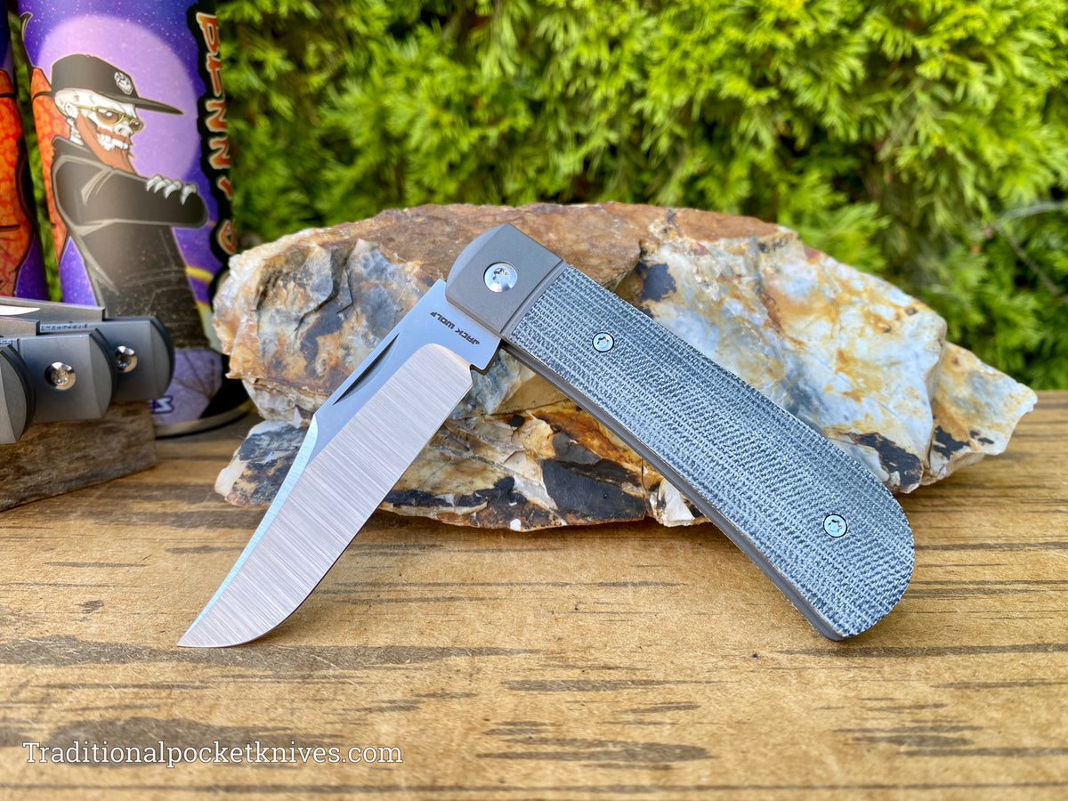 Jack Wolf Knives Benny&#39;s Clip Black Canvas Micarta