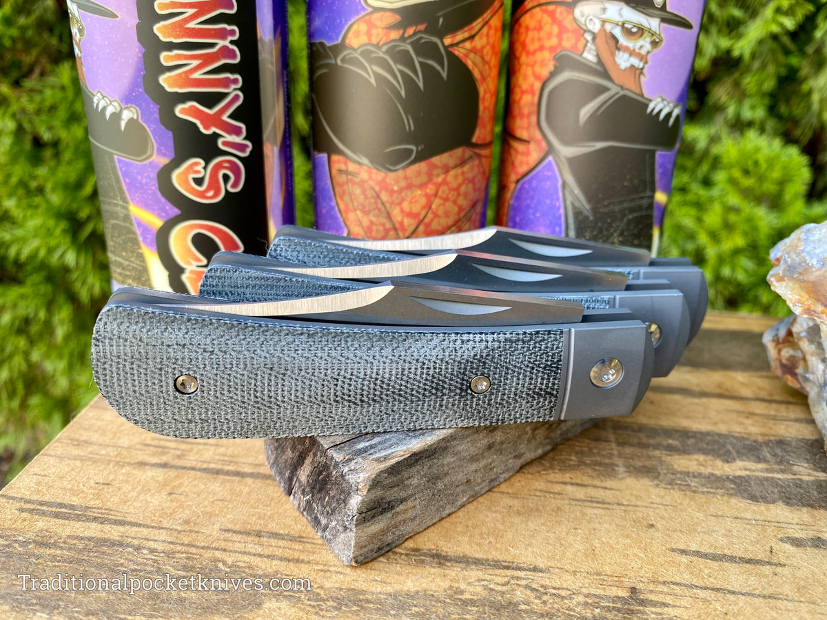 Jack Wolf Knives Benny&#39;s Clip Black Canvas Micarta
