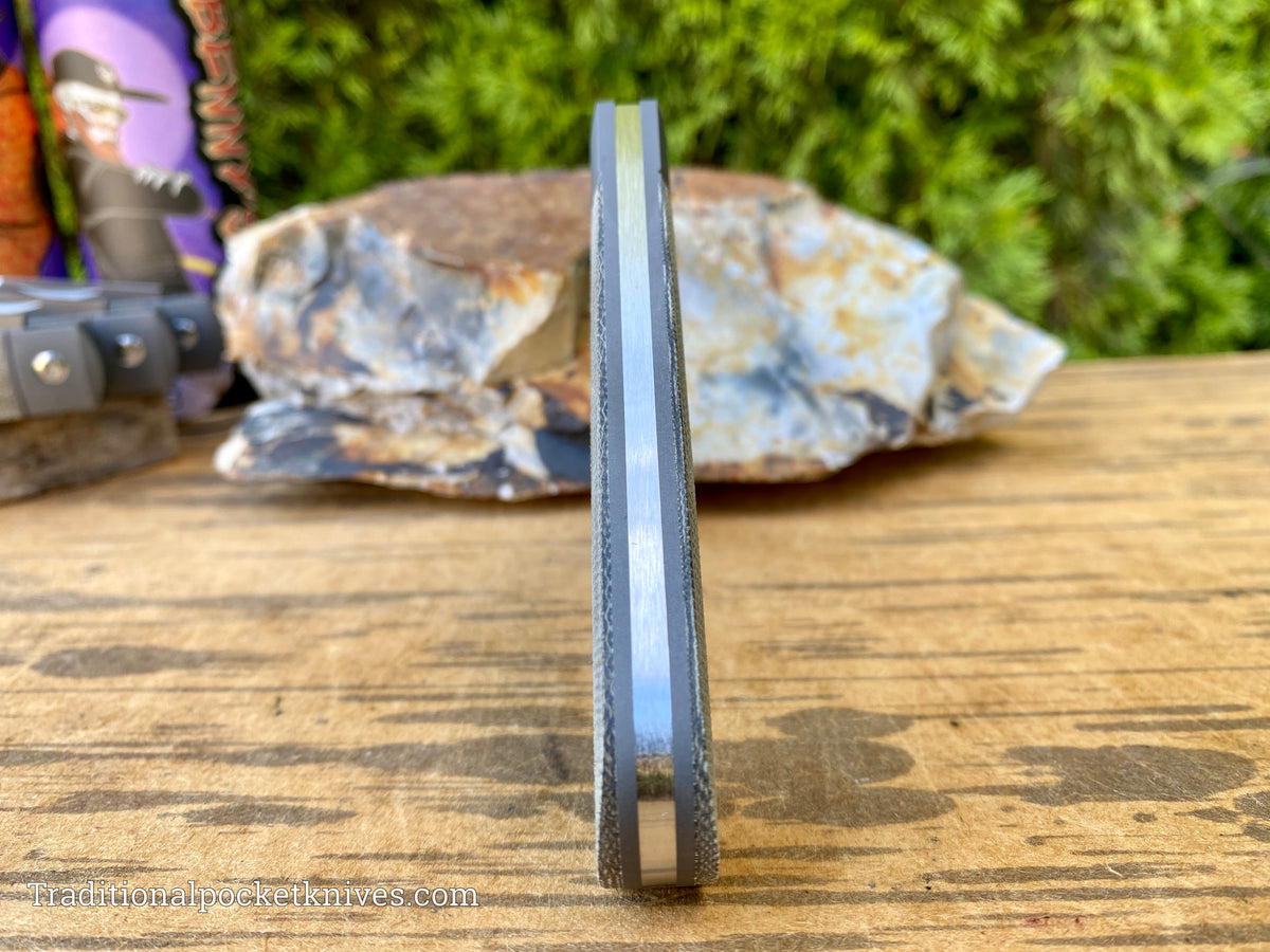 Jack Wolf Knives Benny&#39;s Clip OD Green Canvas Micarta