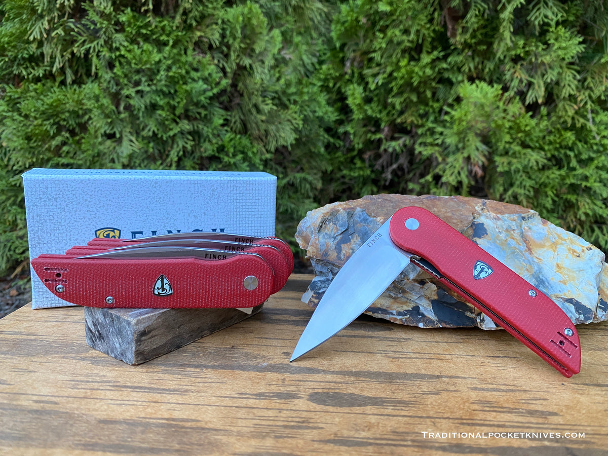 Finch Devil&#39;s Finger Red Linen Micarta