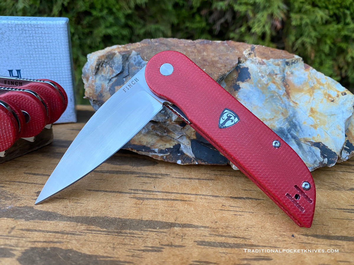 Finch Devil&#39;s Finger Red Linen Micarta