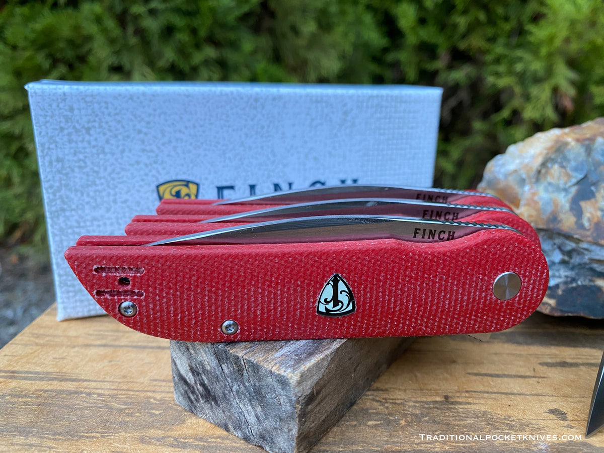 Finch Devil&#39;s Finger Red Linen Micarta