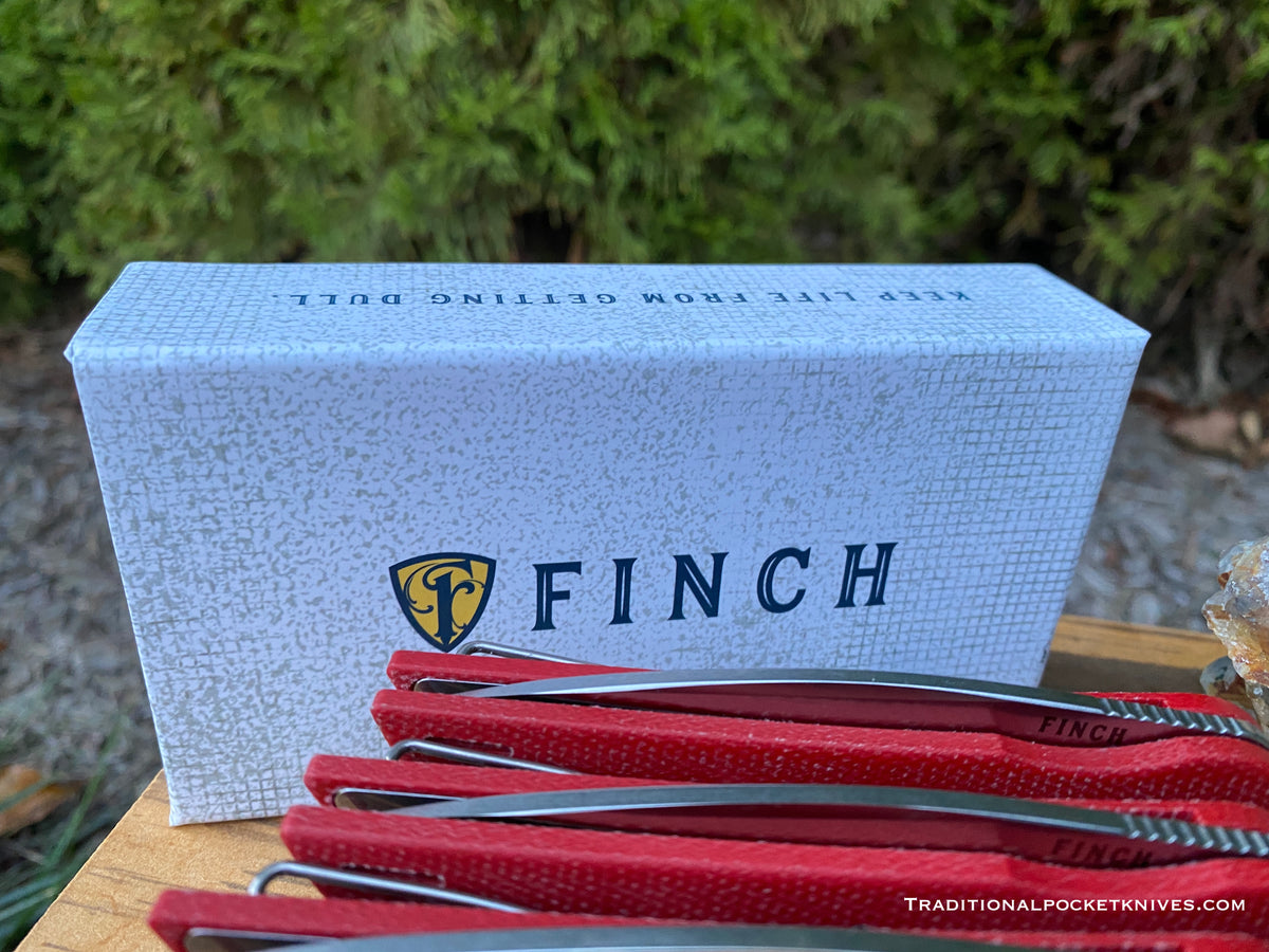 Finch Devil&#39;s Finger Red Linen Micarta