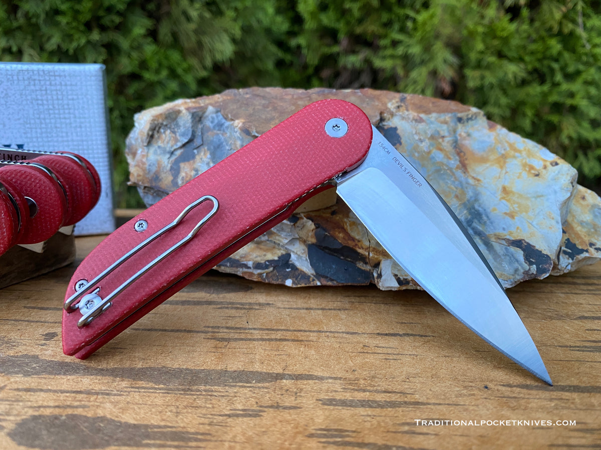 Finch Devil&#39;s Finger Red Linen Micarta