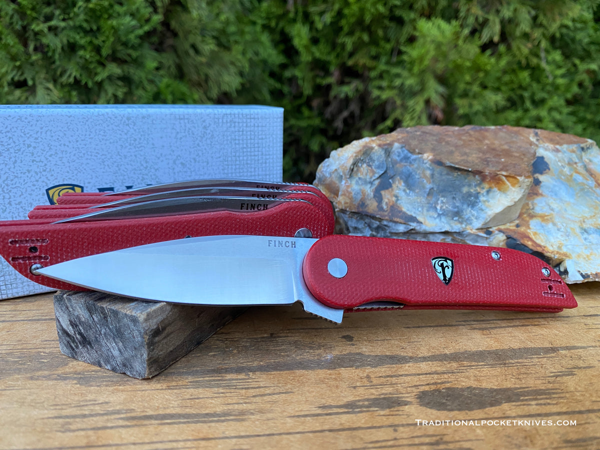 Finch Devil&#39;s Finger Red Linen Micarta