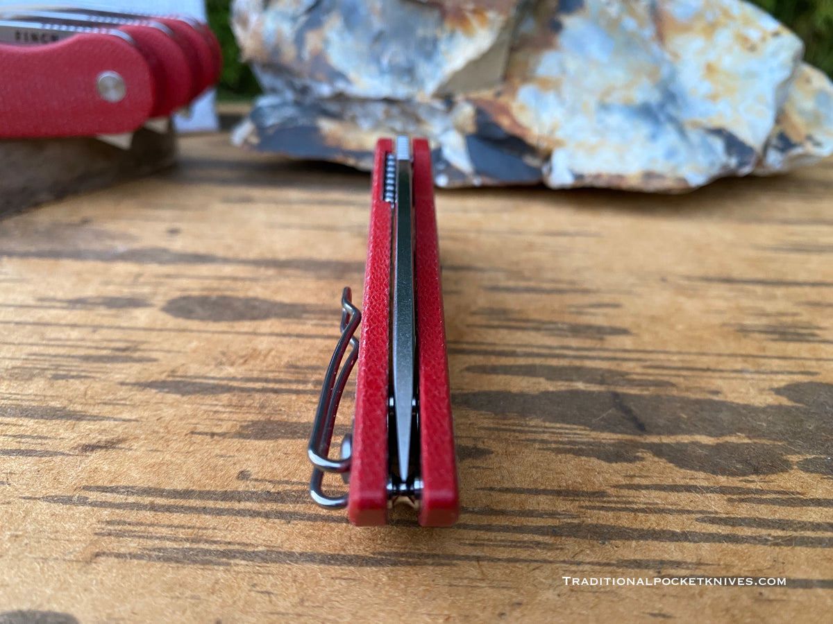 Finch Devil&#39;s Finger Red Linen Micarta