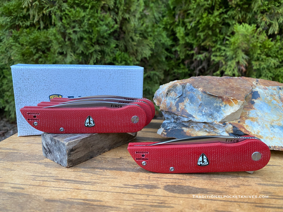 Finch Devil&#39;s Finger Red Linen Micarta