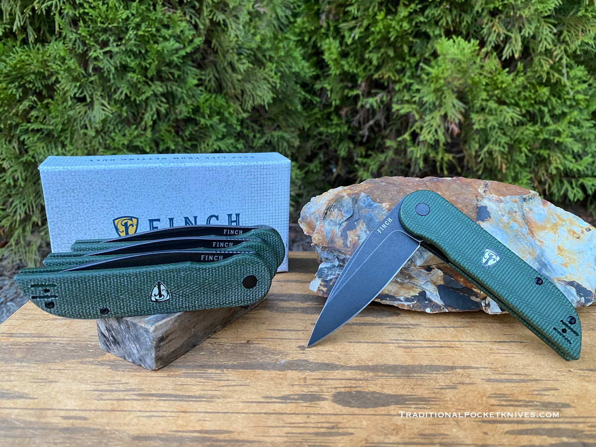 Finch Devil&#39;s Finger Green Linen Micarta