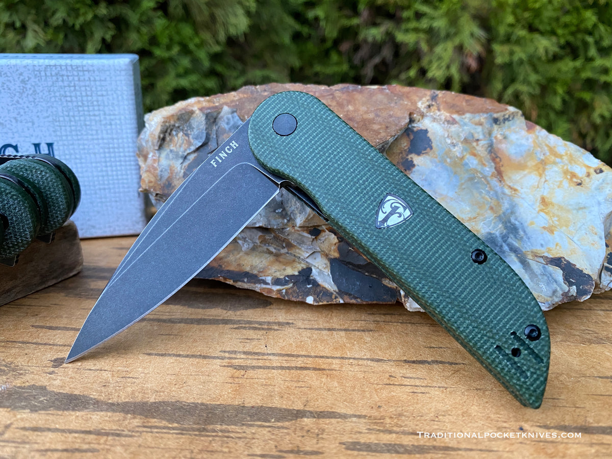 Finch Devil&#39;s Finger Green Linen Micarta