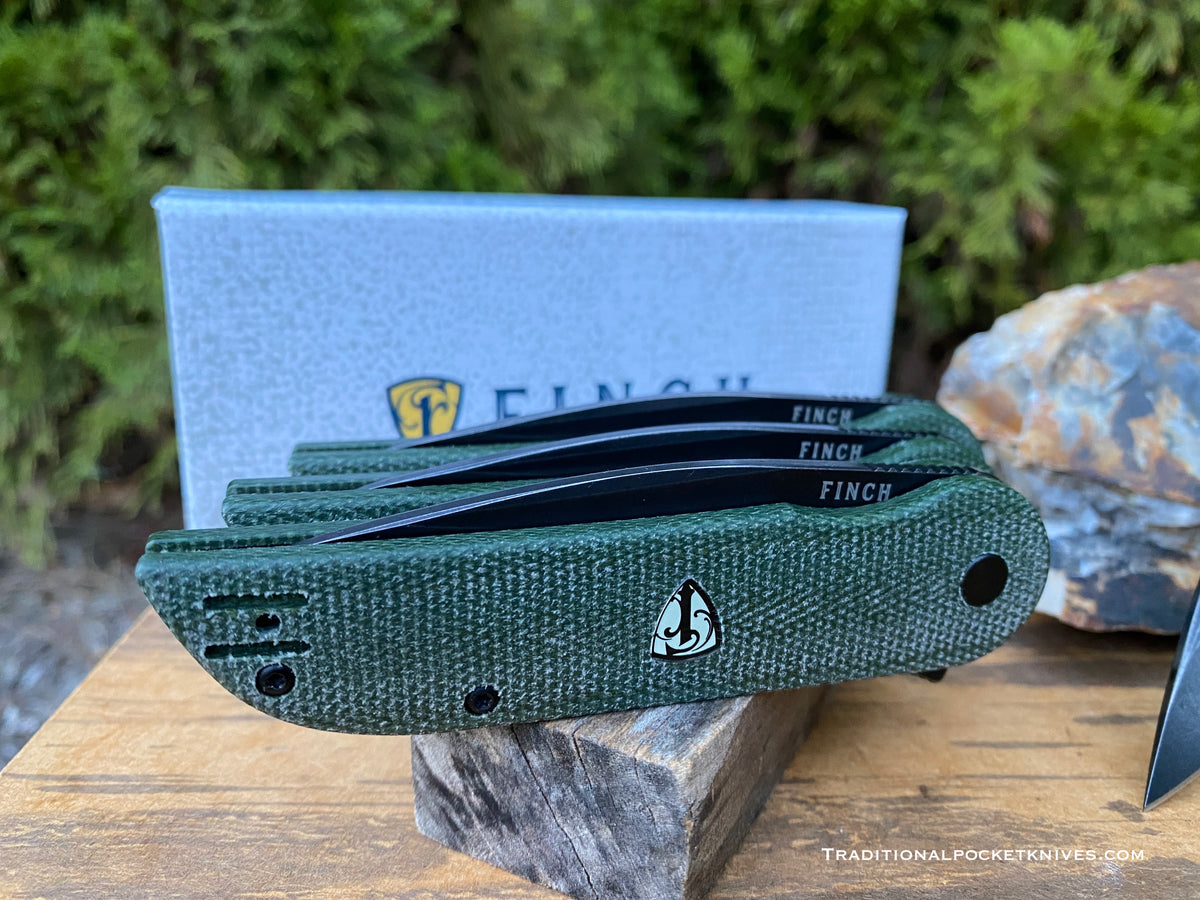 Finch Devil&#39;s Finger Green Linen Micarta