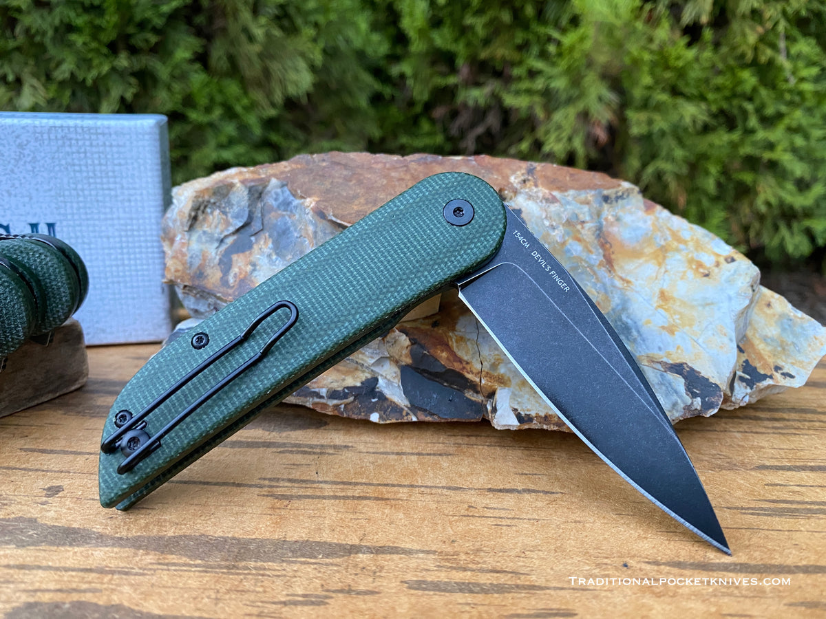 Finch Devil&#39;s Finger Green Linen Micarta