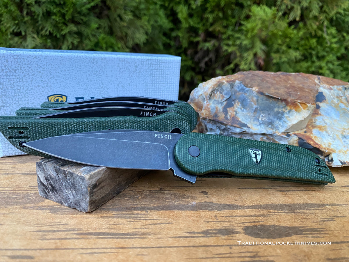 Finch Devil&#39;s Finger Green Linen Micarta