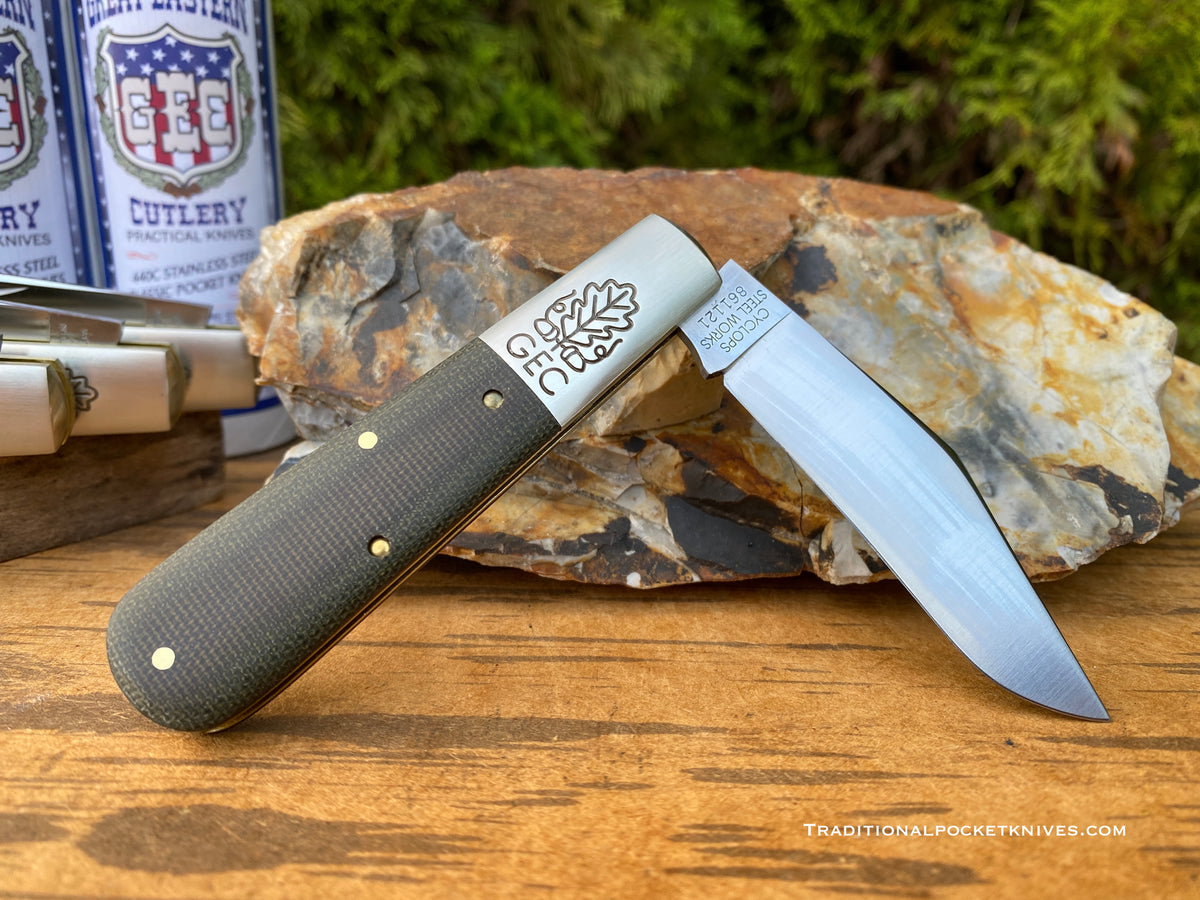 Great Eastern Cutlery #861121 Two Acorn Barlow OD Green Canvas Micarta