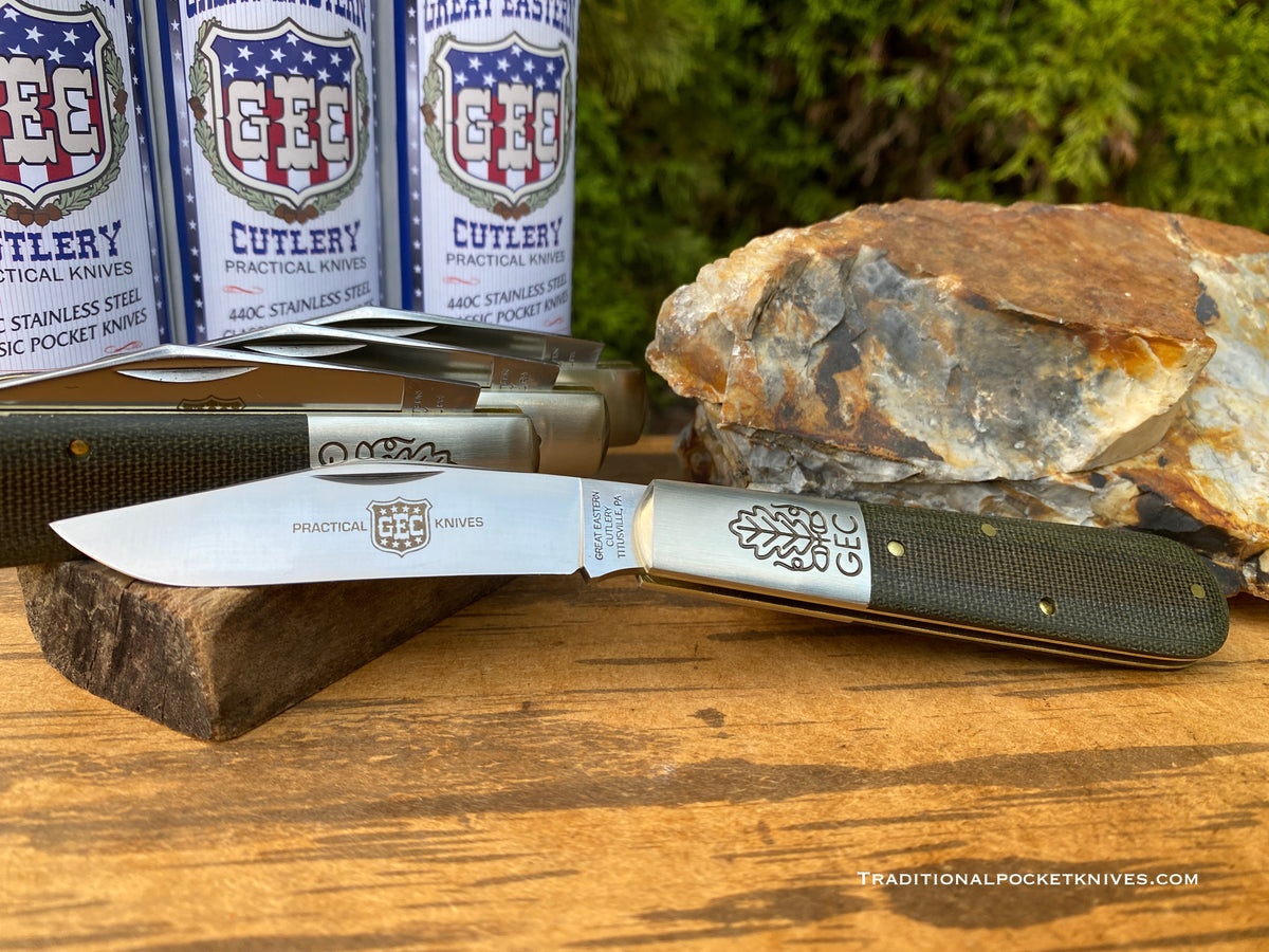 Great Eastern Cutlery #861121 Two Acorn Barlow OD Green Canvas Micarta