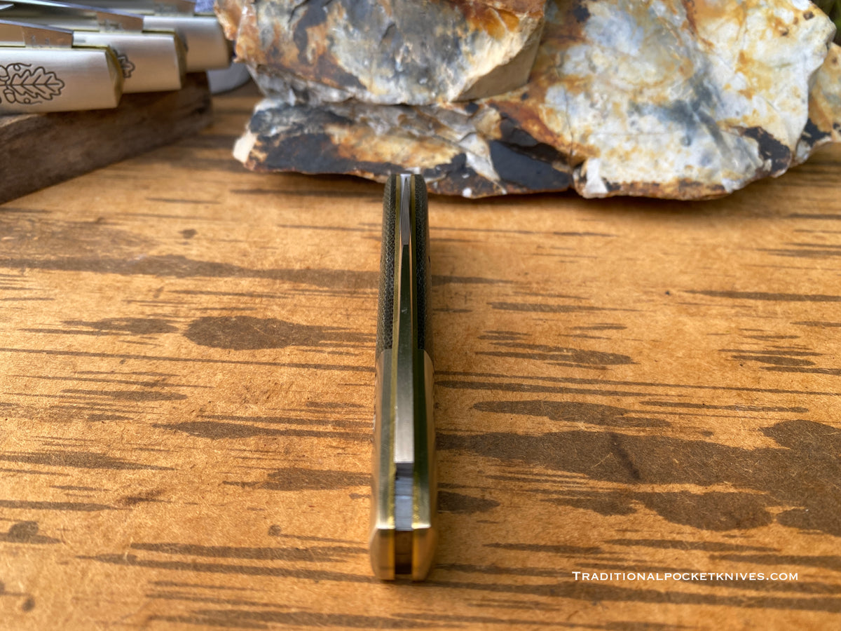 Great Eastern Cutlery #861121 Two Acorn Barlow OD Green Canvas Micarta