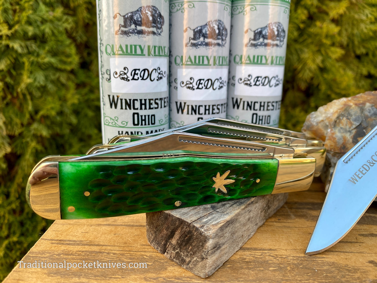 Cooper Cutlery Weed&amp;Co. German Hunter Jigged Green Bone &quot;EDC&quot; (5100GB)