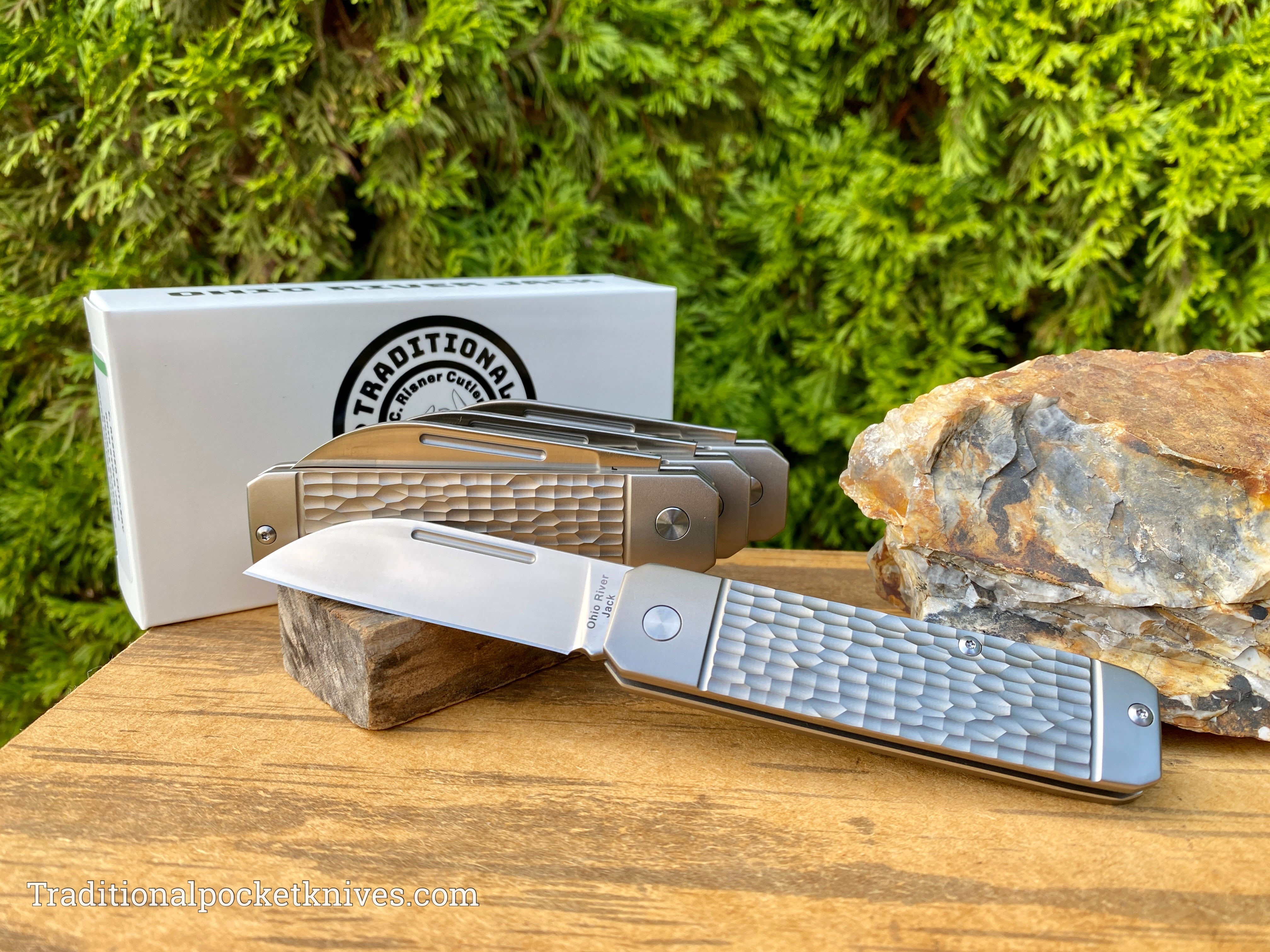 Ohio River Jack: Single Wharncliffe Jigged Titanium - C. Risner