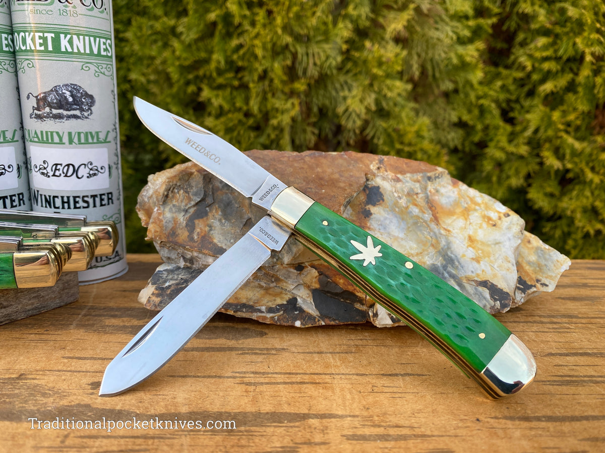 Cooper Cutlery Weed&amp;Co. Jigged Green Bone Trapper &quot;EDC&quot; (5219GB)