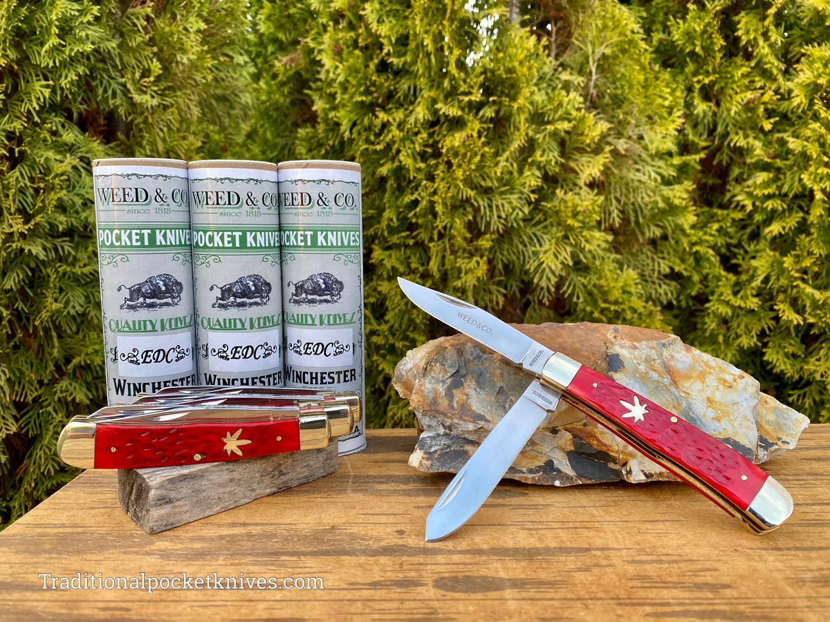 Cooper Cutlery Weed&amp;Co. Jigged Red Bone Trapper &quot;EDC&quot; (5219RB)